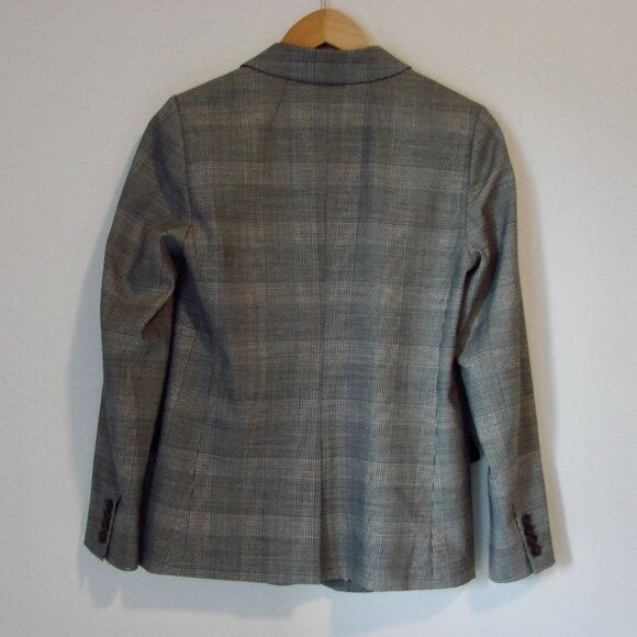 J Crew Glen Plaid Wool Blazer Jacket Gray Blue Double Breasted NEW NWOT Size 2 - Picture 10 of 16